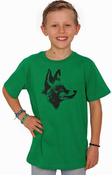 HANDGEDRUCKT "Reineke Fuchs" Kinder-T-Shirt reine Biobaumwolle (kbA)