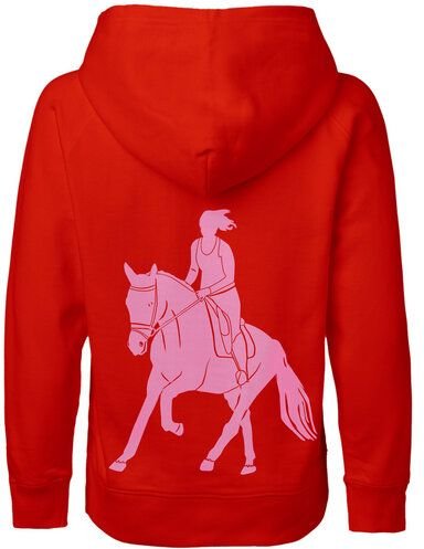 HANDGEDRUCKT "Galopp" Kinder Hoody aus reiner Biobaumwolle (kbA) Pferd
