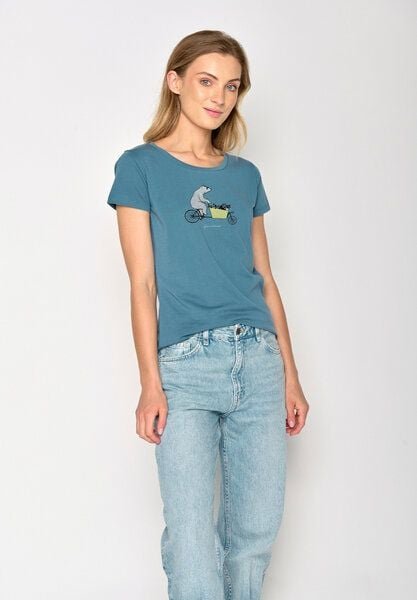 GREENBOMB Bike Cargo Raccoon Loves - Lässiges T-Shirt aus Bio-Baumwolle / hochwertiger Print / GOTS / Fair & Vegan