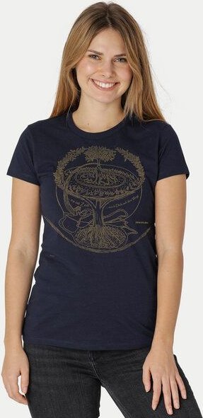 Peaces.bio - handbedruckte Biomode Bio-Damen-T-Shirt "Weltenesche"