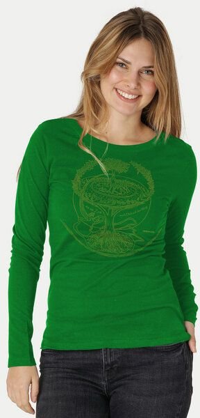 Peaces.bio - handbedruckte Biomode Bio-Damen-Langarmshirt "Weltenesche"
