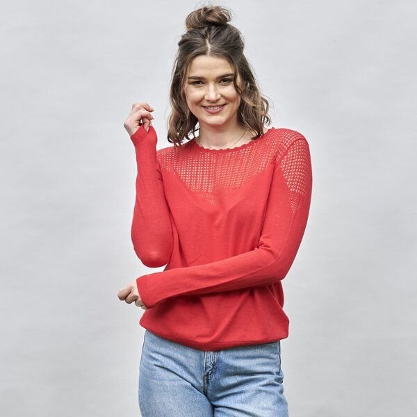 Kokon Zwo Pullover mit transparenter Strickstruktur 55% Leinen, 45% Baumwolle (kbA)
