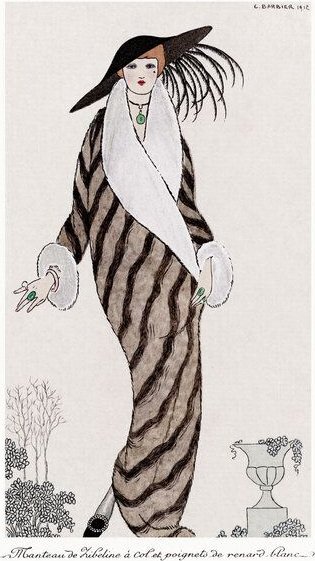 Photocircle Poster / Leinwandbild - George Barbier: Costumes Parisiens, Manteau de Zibelin