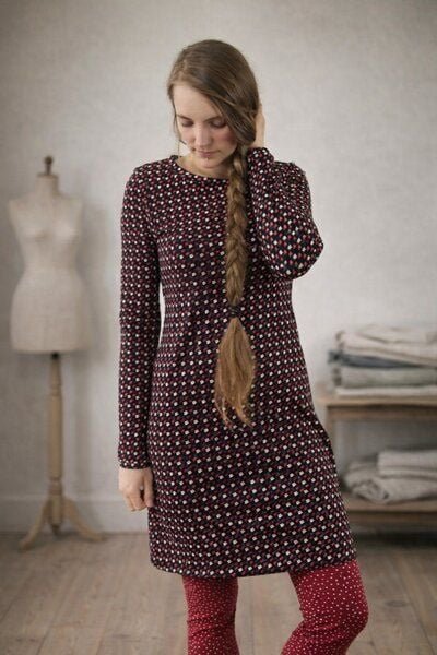 æbletræ BIO Kleid - Blümchen - schwarz