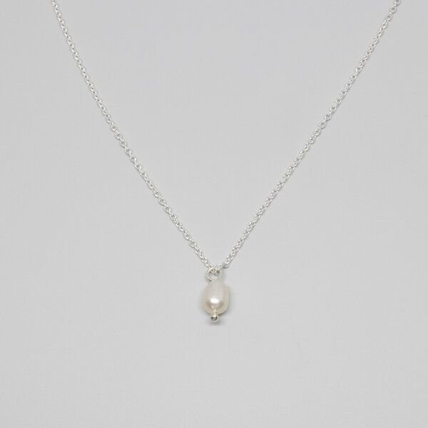 Thumbnail - fejn jewelry Kette 'gemstone' mit Perlenanhänger Silber/vergoldet