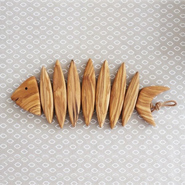 Mitienda Shop Topfuntersetzer aus Holz in Fischform