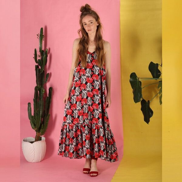 ManduTrap Volantkleid Saram mit Blumenmuster