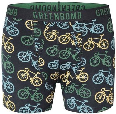 GREENBOMB Bike Big 3 Trunk - Gemütliche Trunk aus Bio-Baumwoll Mix / hochwertiger Print / GOTS / Fair & Vegan