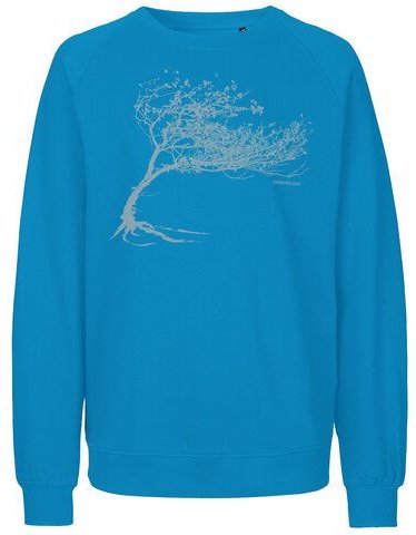 Peaces.bio - handbedruckte Biomode Bio Damen-Sweatshirt Loose Fit Windy Tree