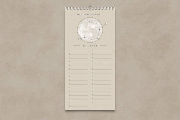 Ewiger Kalender Boho schwarz, beige // Geburtstagskalender Wandkalender 2026 | Mondkalender // ShellyCreates