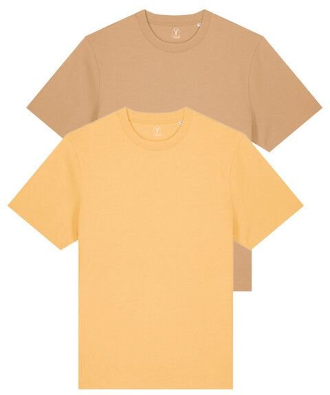 YTWOO Doppelpack Unisex-T-Shirts aus schwerem Stoff | Bio-Baumwolle