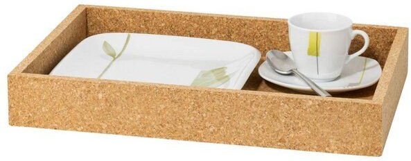 Kork-Deko Rechteckiges Tablett aus Kork zum Servieren & Dekorieren – mit hohem Rand, hergestellt in Portugal