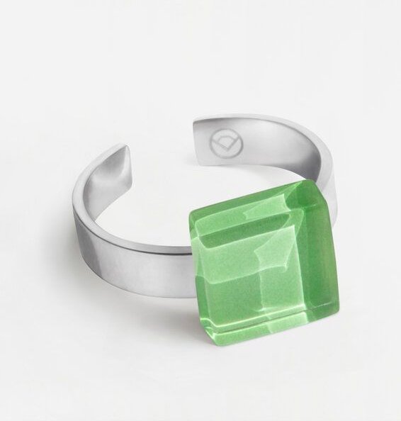 ALEXASCHA Geometrischer Ring aus Glas, mini | PUREFORM