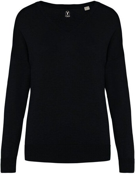 YTWOO Damenpullover mit V-Ausschnitt aus Bio-Baumwolle und Lyocell TENCEL