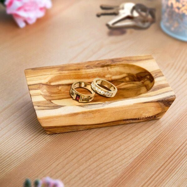 NATUREHOME Schmuckschälchen Dekoschale aus Olivenholz Handarbeit