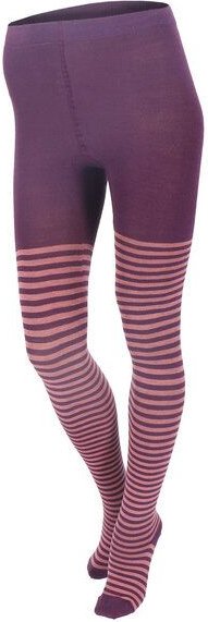 grödo Damen Strumpfhose Ringel kbT Wolle Bio Baumwolle Elasthan