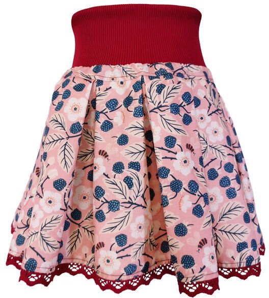 liebewicht Rock Faltenrock rosa geblümt bio für Mädchen Gr.80-164