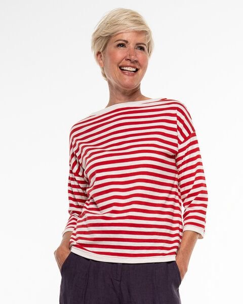 Alma & Lovis Lässiges 3/4 Arm Ringelshirt aus Organic Cotton | Ringel Longsleeve