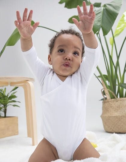 Babybugz Baby Kimono Wickelbody Strampler 3/4 Arm Vegan