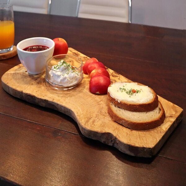 NATUREHOME Servier-Schneidebrett mit Naturkante Olivenholz Auswahl Größe