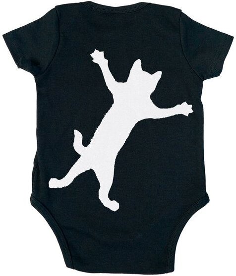 HANDGEDRUCKT "Klammerkatze" Baby Body