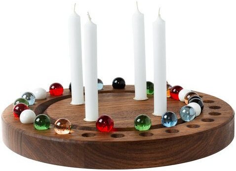 klotzaufklotz Adventskalender und Adventskranz mit Baumkerzen