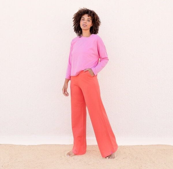 Jaya KITTY - Damen - Stylische Sweatpants aus softem French Terry mit Seitentaschen, Gummizug und etwas weiterem Beinen