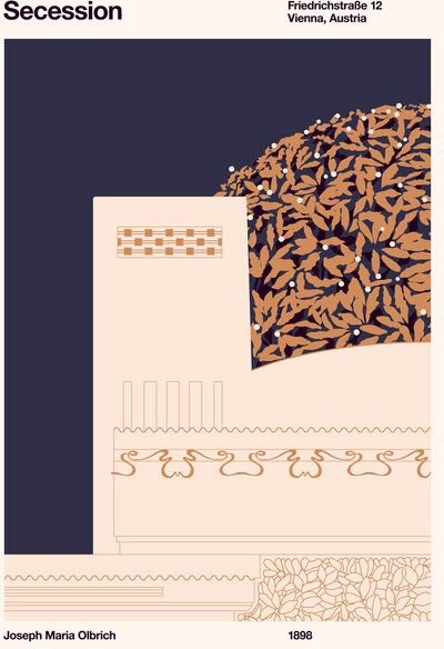 Photocircle Poster / Leinwandbild - Secession Print Creme