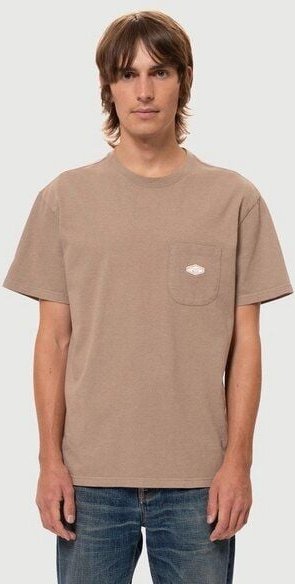 Nudie Jeans T-Shirt Leffe Pocket - Brown Melange