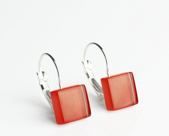 ALEXASCHA Geometrische Ohrringe hängend aus Glas | PUREFORM