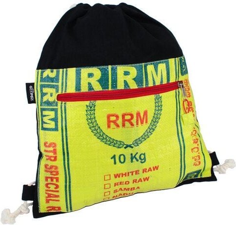 GOOPSI Turnbeutel aus handgewebter Baumwolle, upcyling Rucksack, Festivalrucksack - Fairtrade