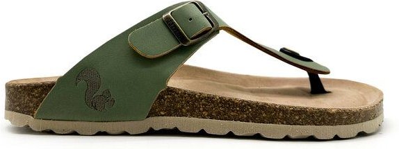 Vegane thies ® Eco Bio Thong Sandale aus rec. PET mit Kork-Tieffussbett