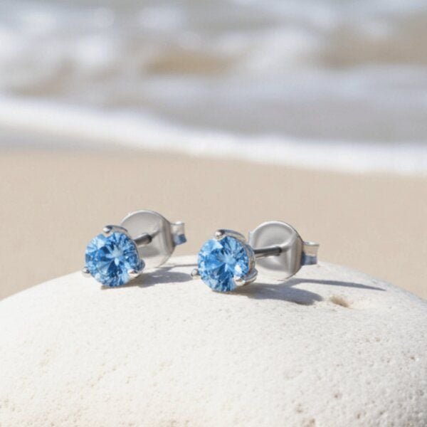 Spirit of Island Blauer Zirkon Ohrstecker | 925 Silber