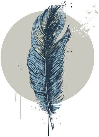 Photocircle Poster / Leinwandbild - Feather in a circle