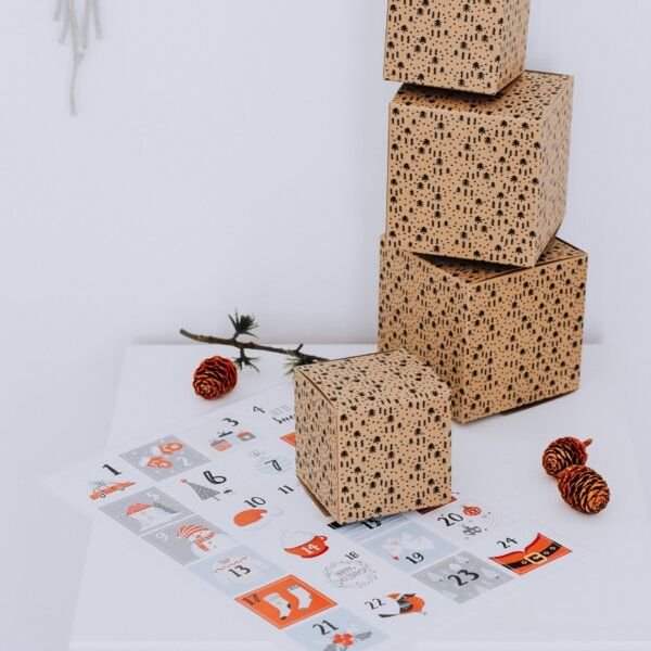 Fines Papeterie Adventskalender SCANDI aus Kraftkarton