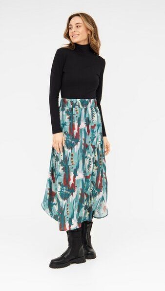 WiDDA berlin Gemusterter Midirock JULIP Aquarell Print aus ECOVERO Viskose