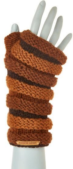 short'n'pietz Schurwollhandstulpen in Streifenmuster, handgestrickt