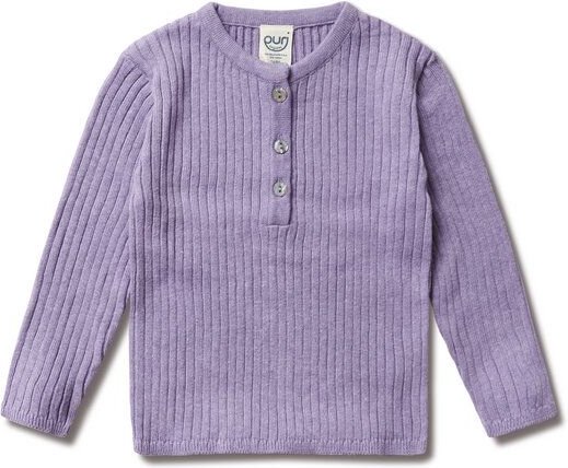 Puri Organic Klein Kinder Henley Rippe Bio Baumwolle Leinen