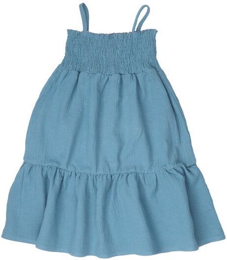 Bio-Baumwollkleid Floral Night - Blaues Trägerkleid - GOTS-zertifiziert, nachhaltig & fair produziert – Walkiddy