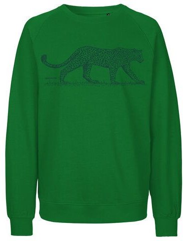 Thumbnail - Peaces.bio - handbedruckte Biomode Bio Damen Sweatshirt Loose Fit Leopard