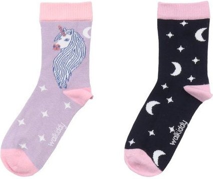 Kinder Socken Bio Baumwolle Lila - Unicornland Walkiddy - Nachhaltig, GOTS-zertifiziert, 95% Biofaser, umweltfreundlich,...