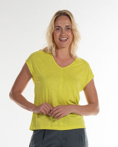 Alma & Lovis Legeres V-Shirt aus leichter Bio-Baumwolle / EcoVero | Flamé V