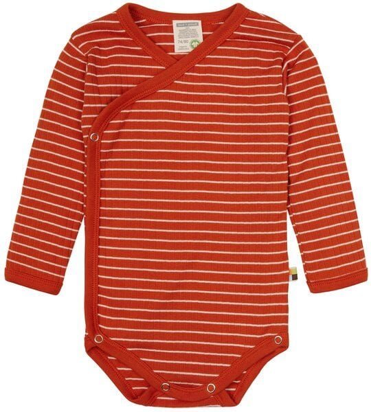 loud + proud Babys & Kinder Wickelbody Langarm Derby Rib, GOTS-zertifiziert