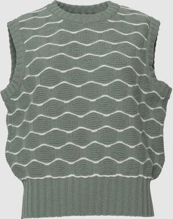 WOOLISH Strick Weste aus Merino Wolle in grün/mint