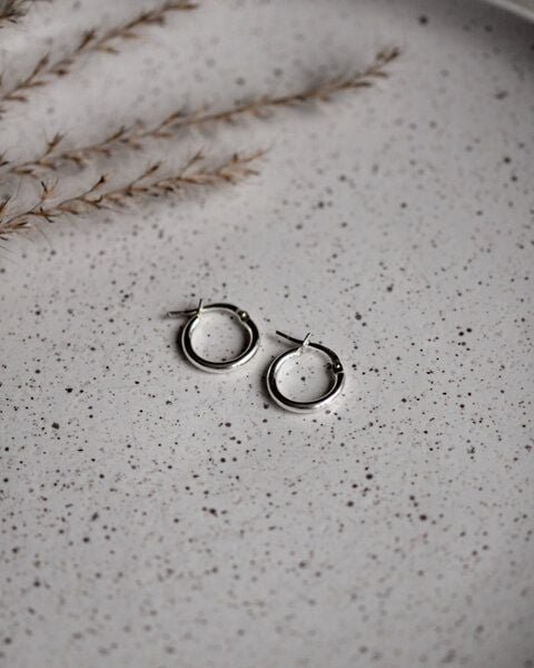 lille mus Creolen 'Basic' 925 Silber / vergoldet