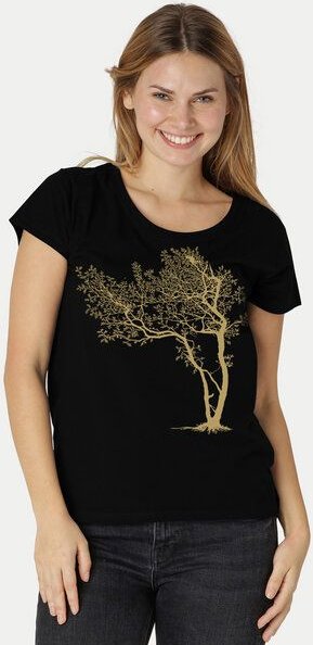Peaces.bio - handbedruckte Biomode Bio-Damen-Loosefit-T-Shirt Fancy Tree