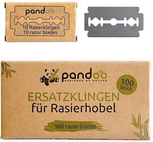 pandoo Rasierklingen aus Edelstahl | 100er Pack - Ersatzklingen Klingen für Rasierhobel