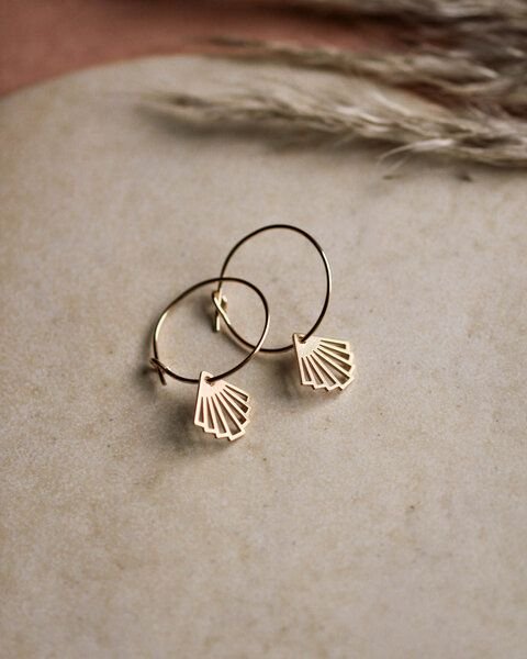 lille mus Creolen 'Fächer' 925 Silber / vergoldet