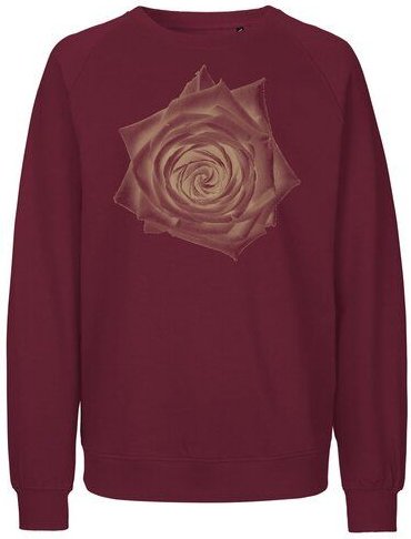Peaces.bio - handbedruckte Biomode Bio Damen Sweatshirt Loose Fit Rose