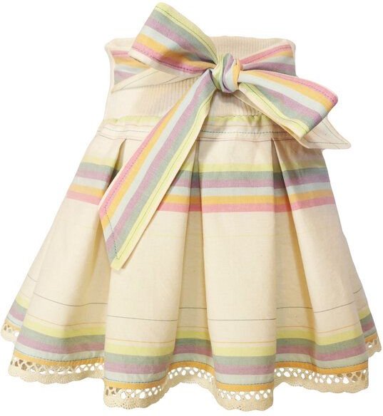 liebewicht Faltenrock für Mädchen weiß bunt gestreift bio
